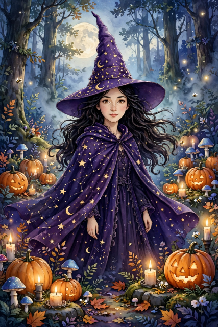 Beautiful purple witch
